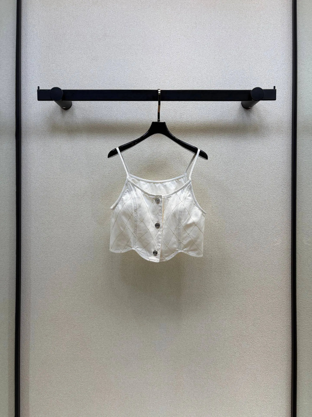 Diamond Stitch Crop Cami Top