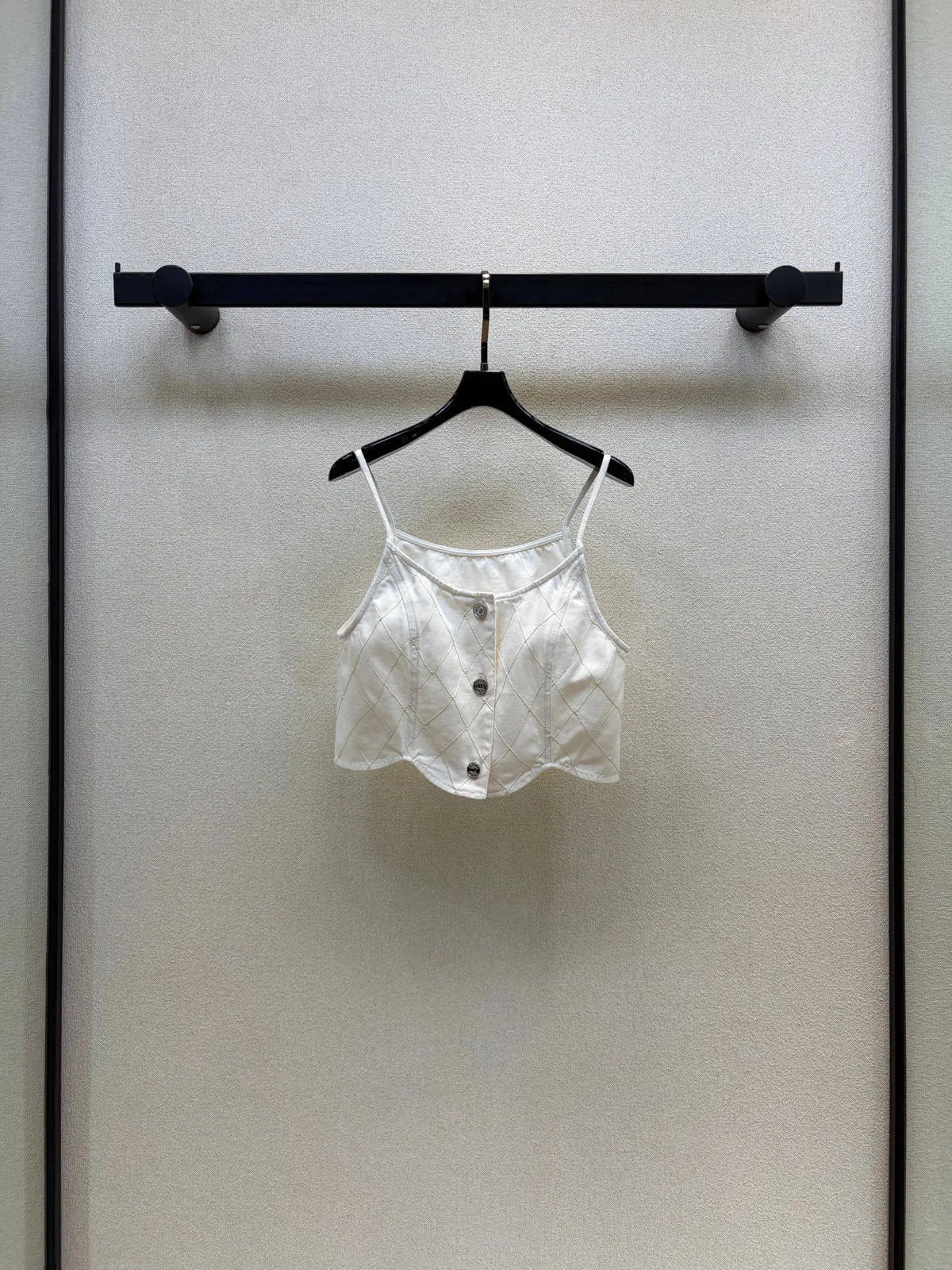 Diamond Stitch Crop Cami Top