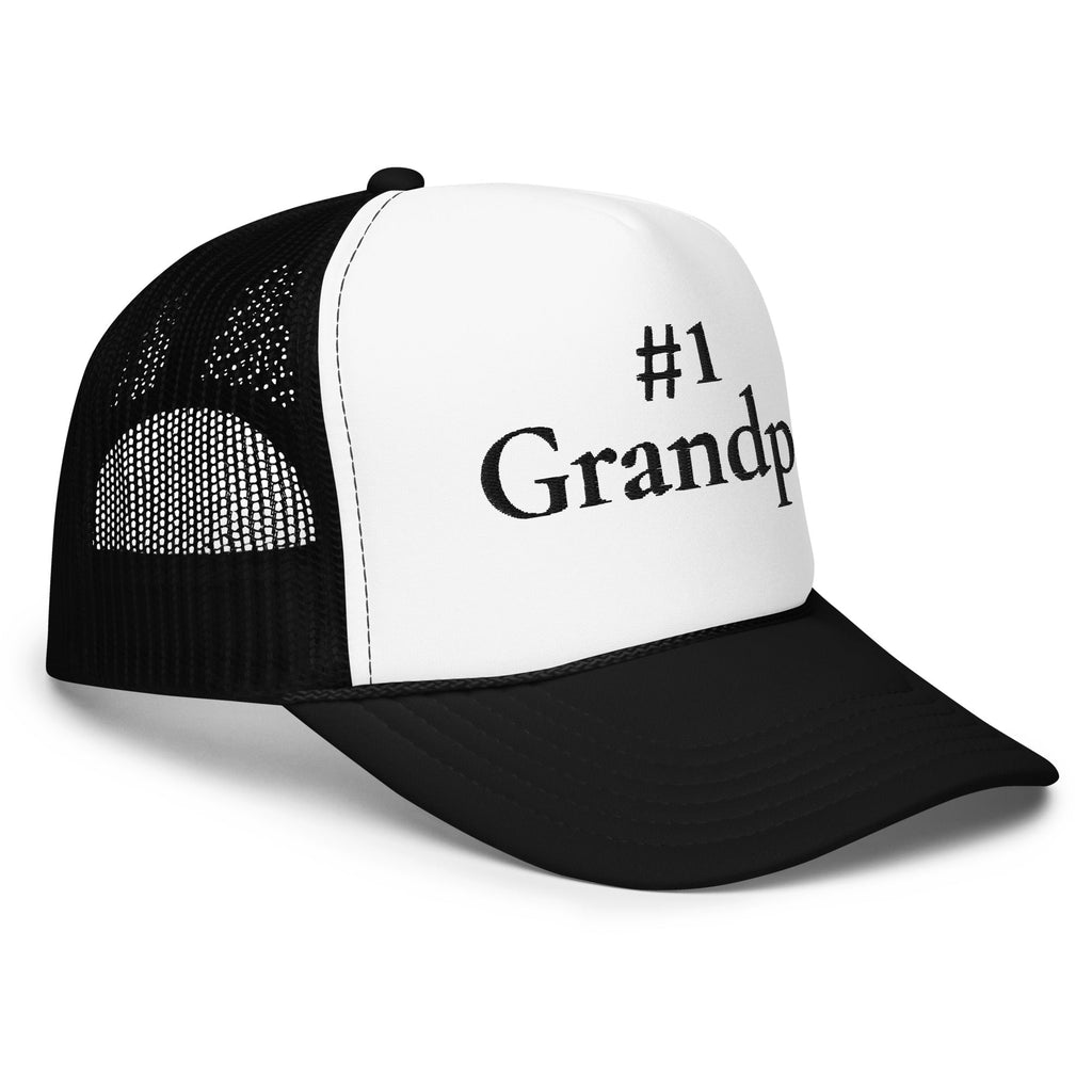 #1 Grandpa Embroidered Foam Trucker Hat Black