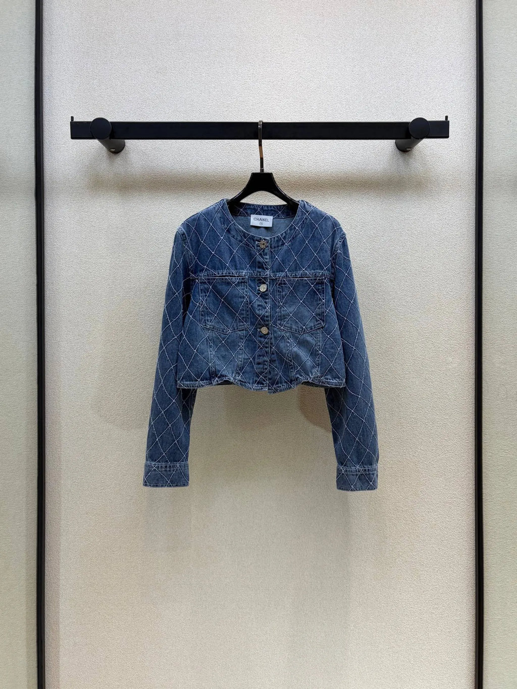Diamond Stitch Cropped Jacket