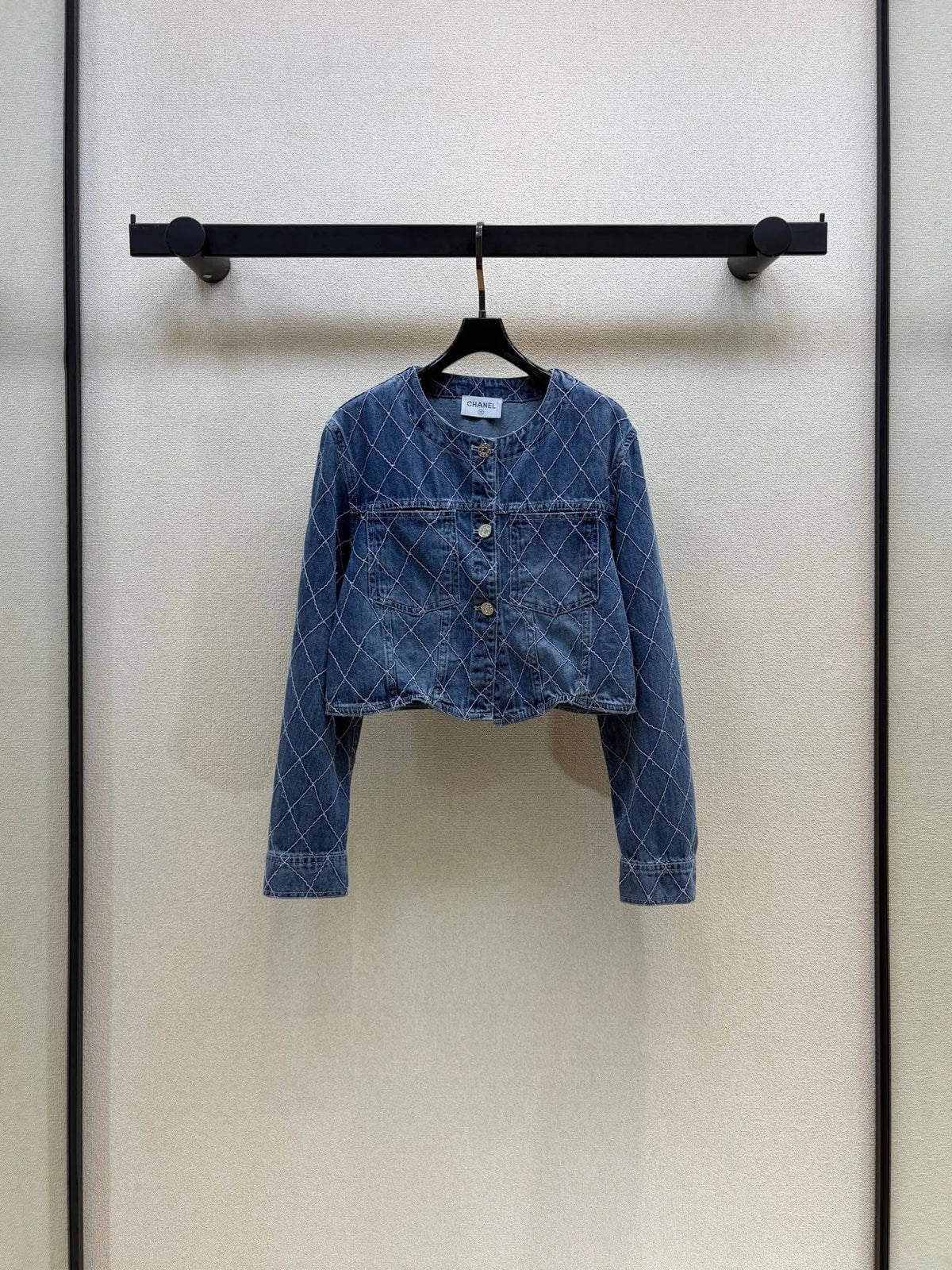 Diamond Stitch Cropped Jacket