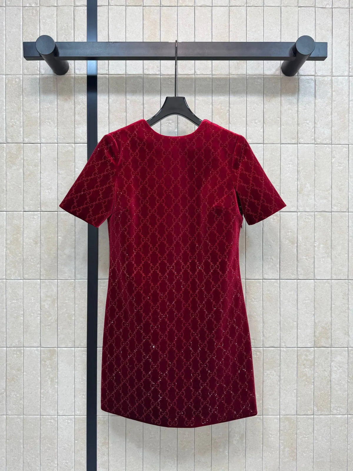 Rhinestone Velvet Mini Dress