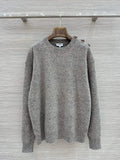 Loose Speckled Heather Crew Neck Knit Top