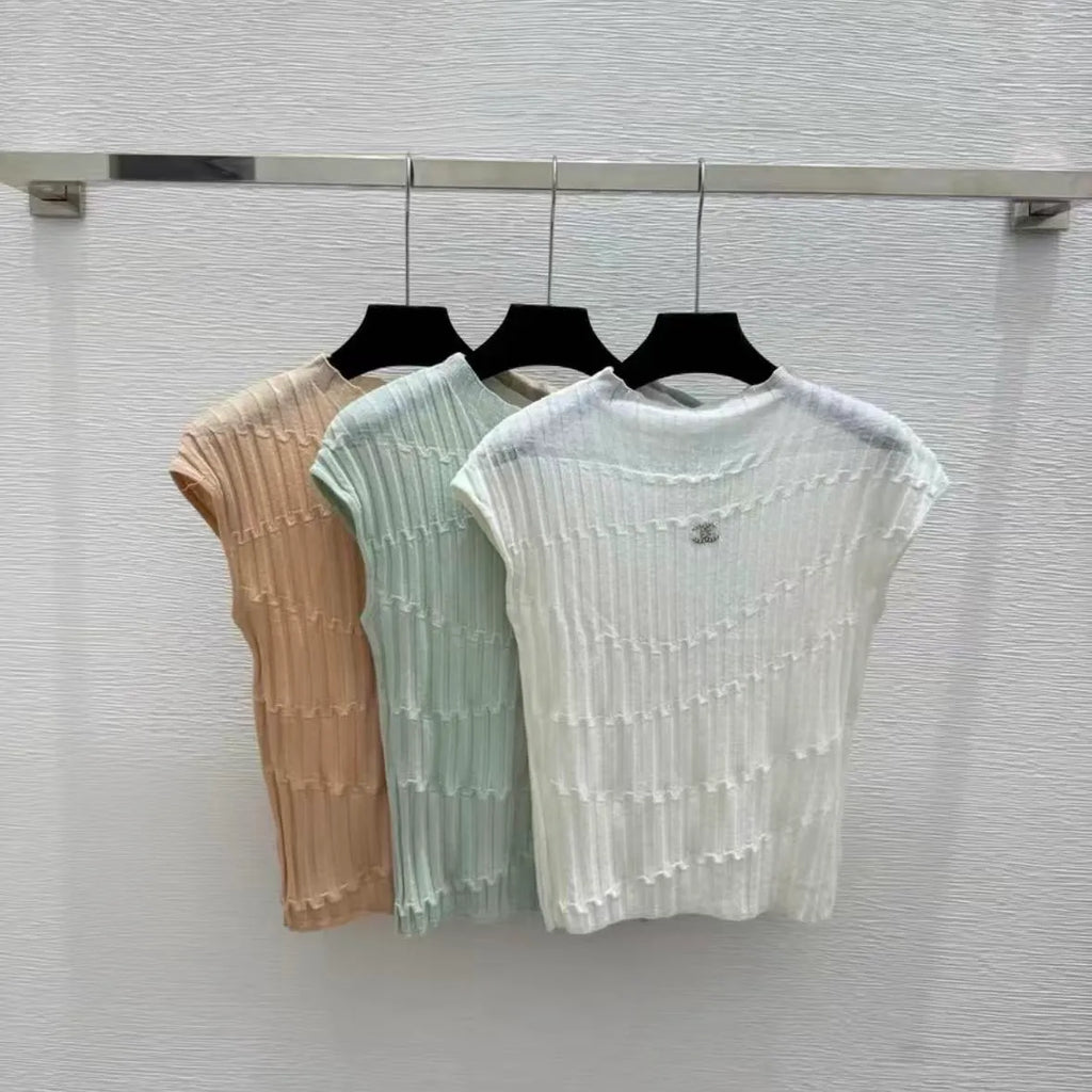 Mock Neck Ribbed Knit Top