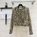 Woven Textured Leopard Short Jacket