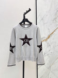 Star Pattern Long Sleeve Knit Top