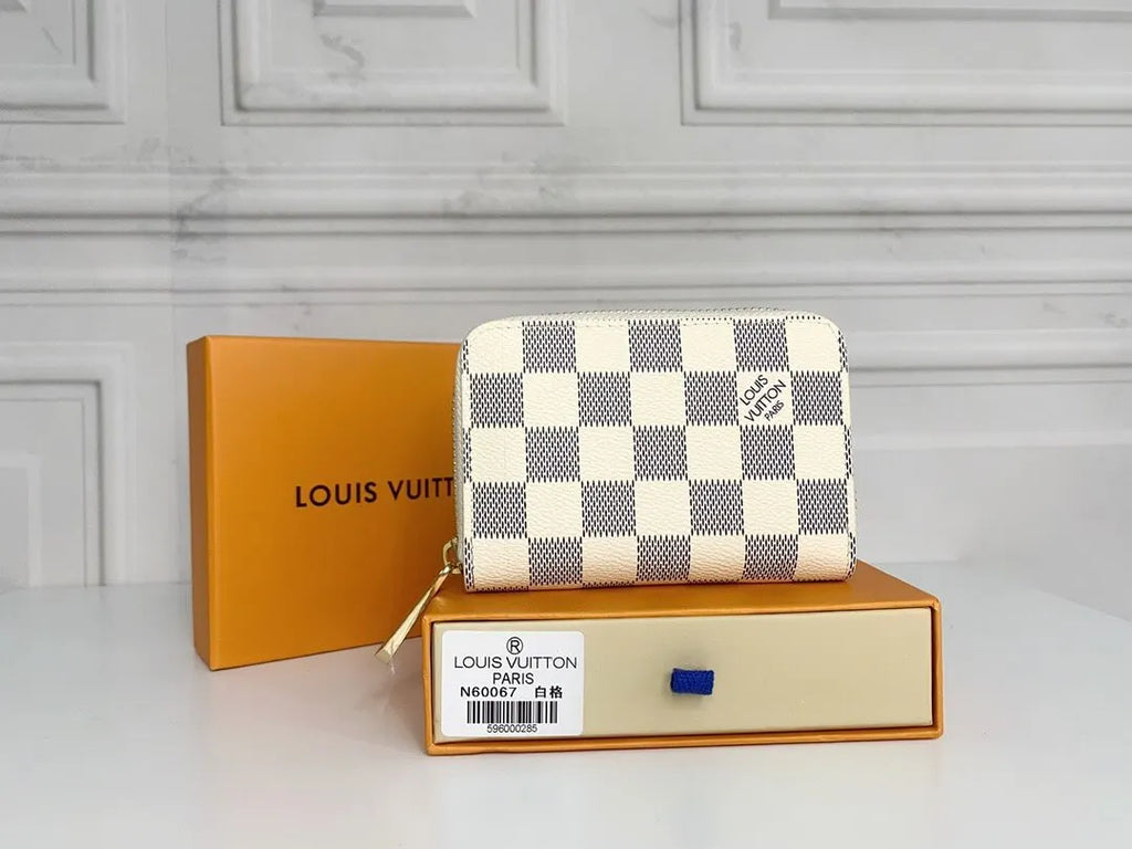 Purple and White Checkered Wallet