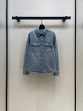 Diamond Stitch Denim Shirt Jacket