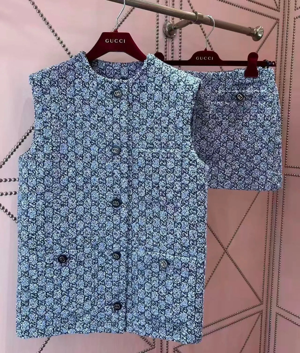 Tweed Vest and Skirt Set