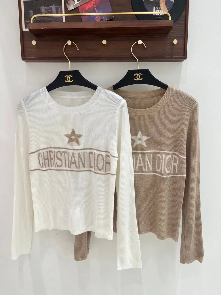 Contrast Thin Ribbed Long Sleeve