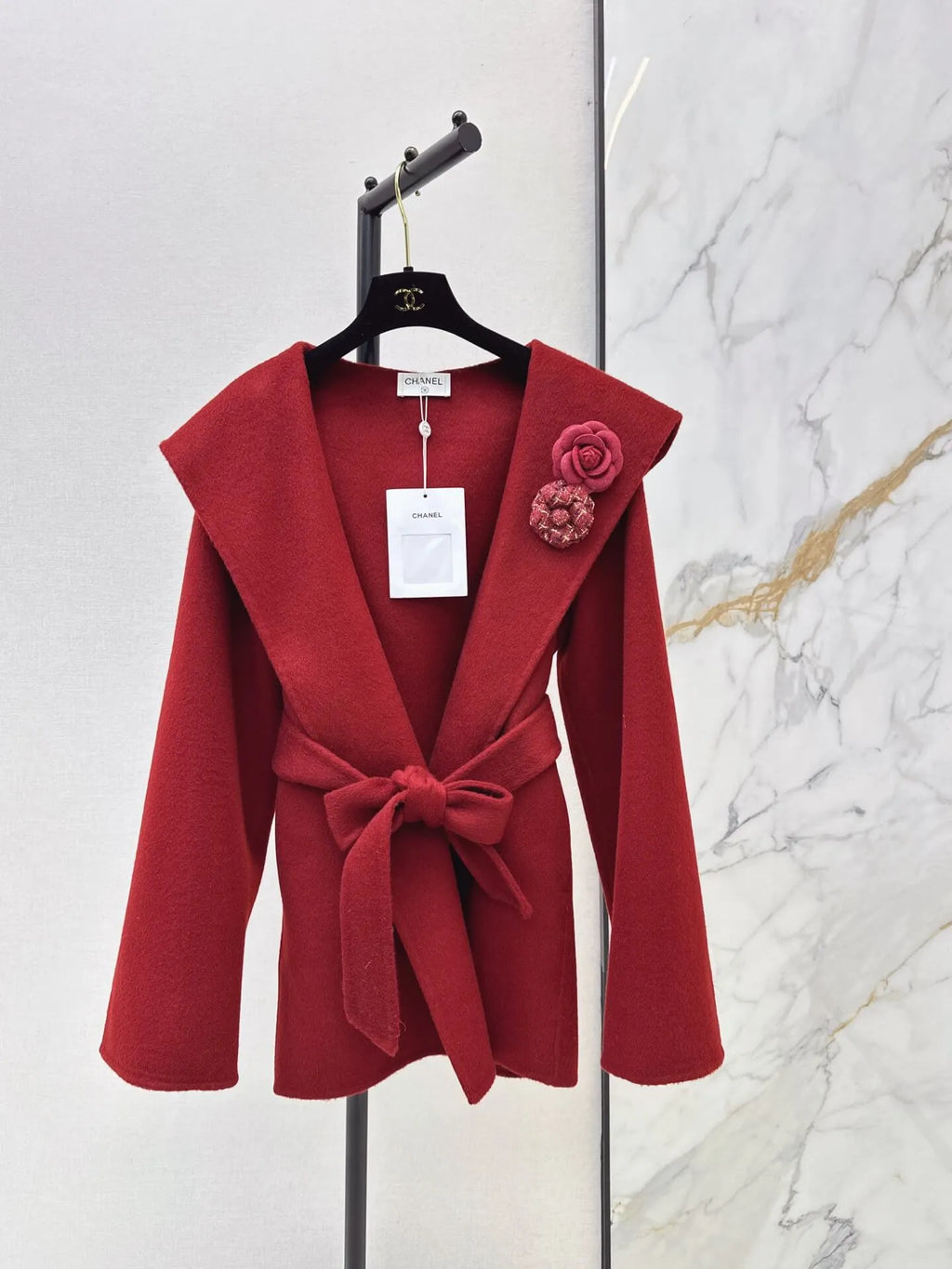 Heather Gray Shawl Collar Wrap Coat