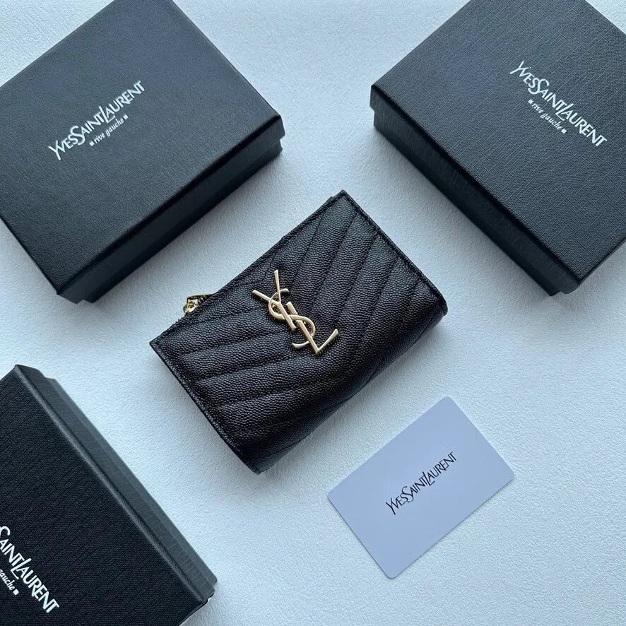 Black Textured Short Wallet