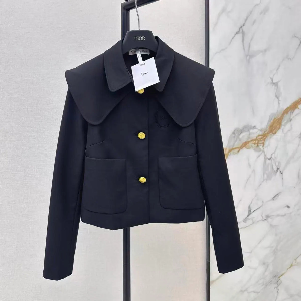 Nautical Collared Cropped Jacket