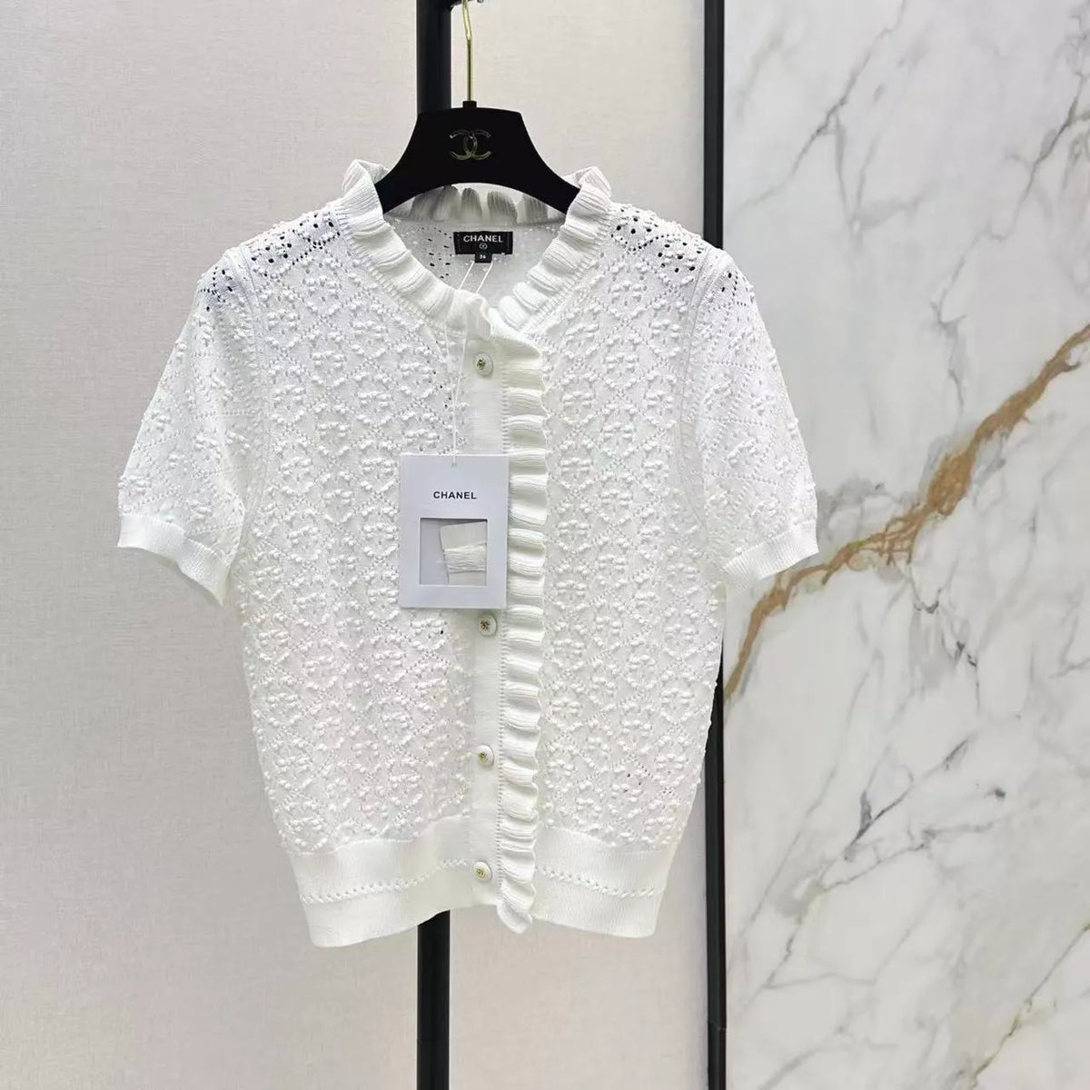 Scallop Edge Crochet Short Sleeve