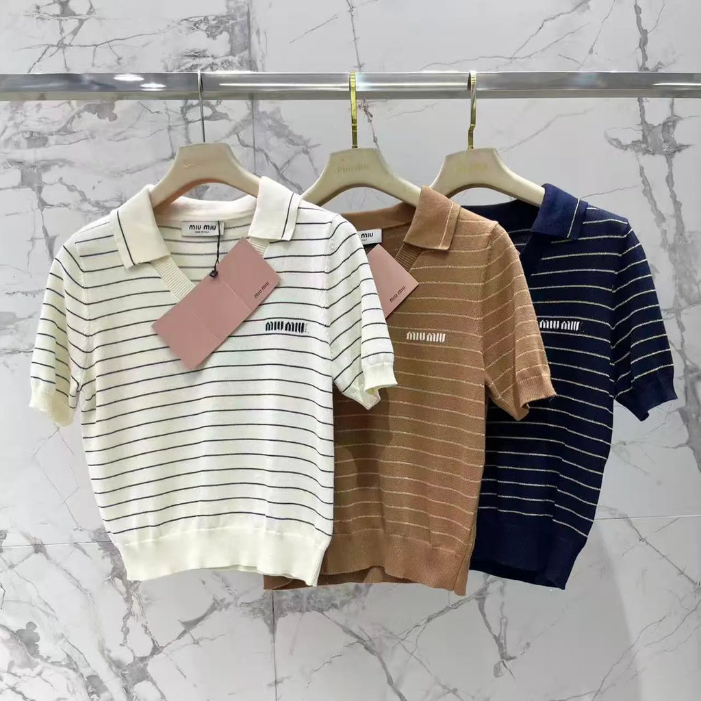 Color-Block Stripe Knit Top