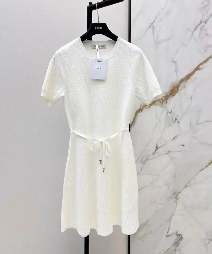 Classic Knit Waist-Cinching Dress