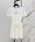 Classic Knit Waist-Cinching Dress