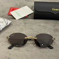 Vintage Panther Head Rimless Sunglasses