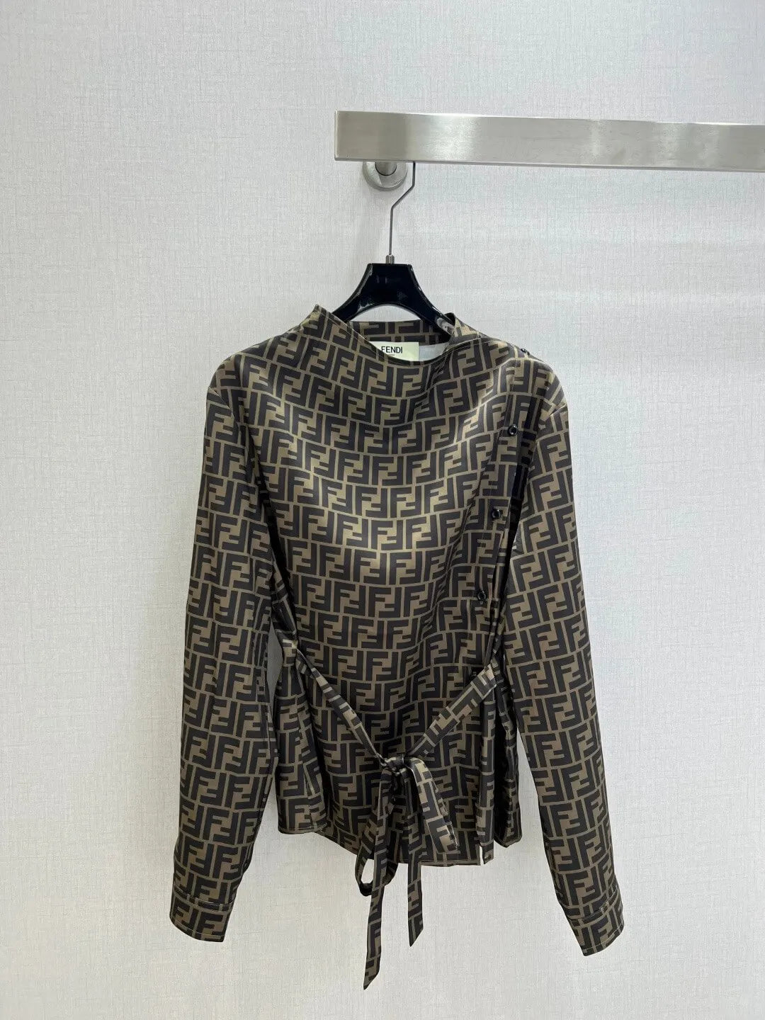 Self Belt Long Sleeve Shirt