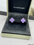 Minimalist Amethyst Clover Studs