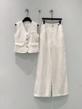 Pocket Vest Wide Leg Pant Set