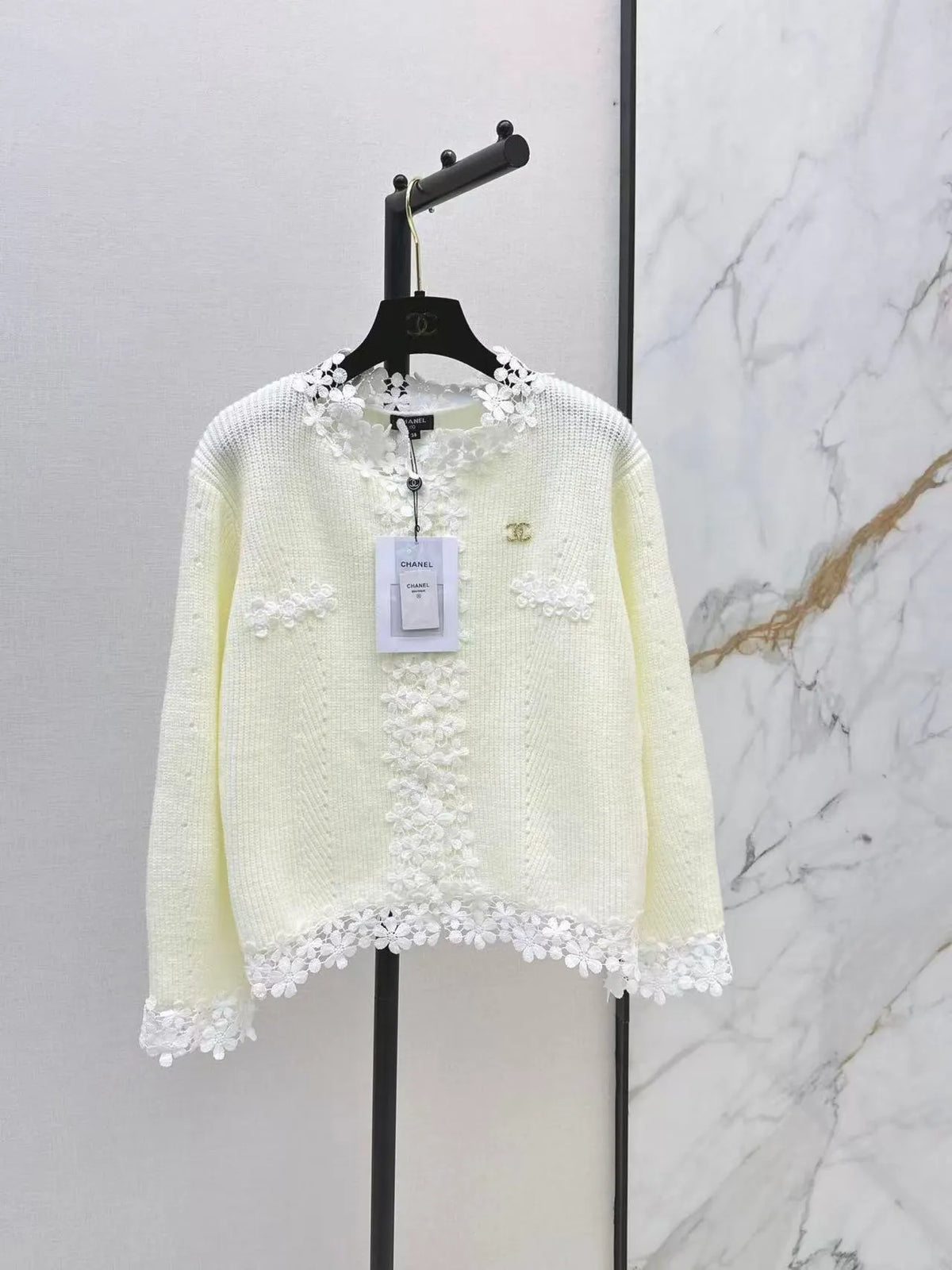 Fall Petal Lace Panel Sweater