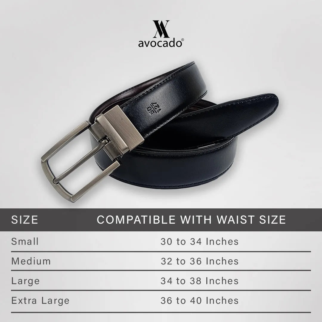 Black & Dark Brown Reversible Leather Belt
