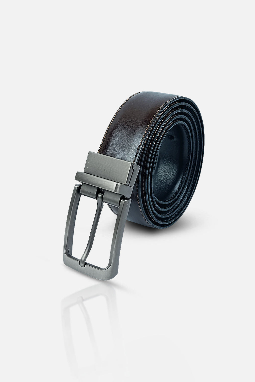 Black & Dark Brown Reversible Belt