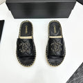 Runway Edition Leather-Patch Woven Sandals