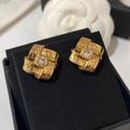 Rhombus Round Crystal Earrings