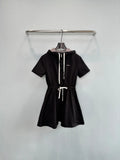 Hooded Drawstring Playsuit