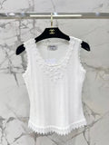 Embellished Floral Knit Vest