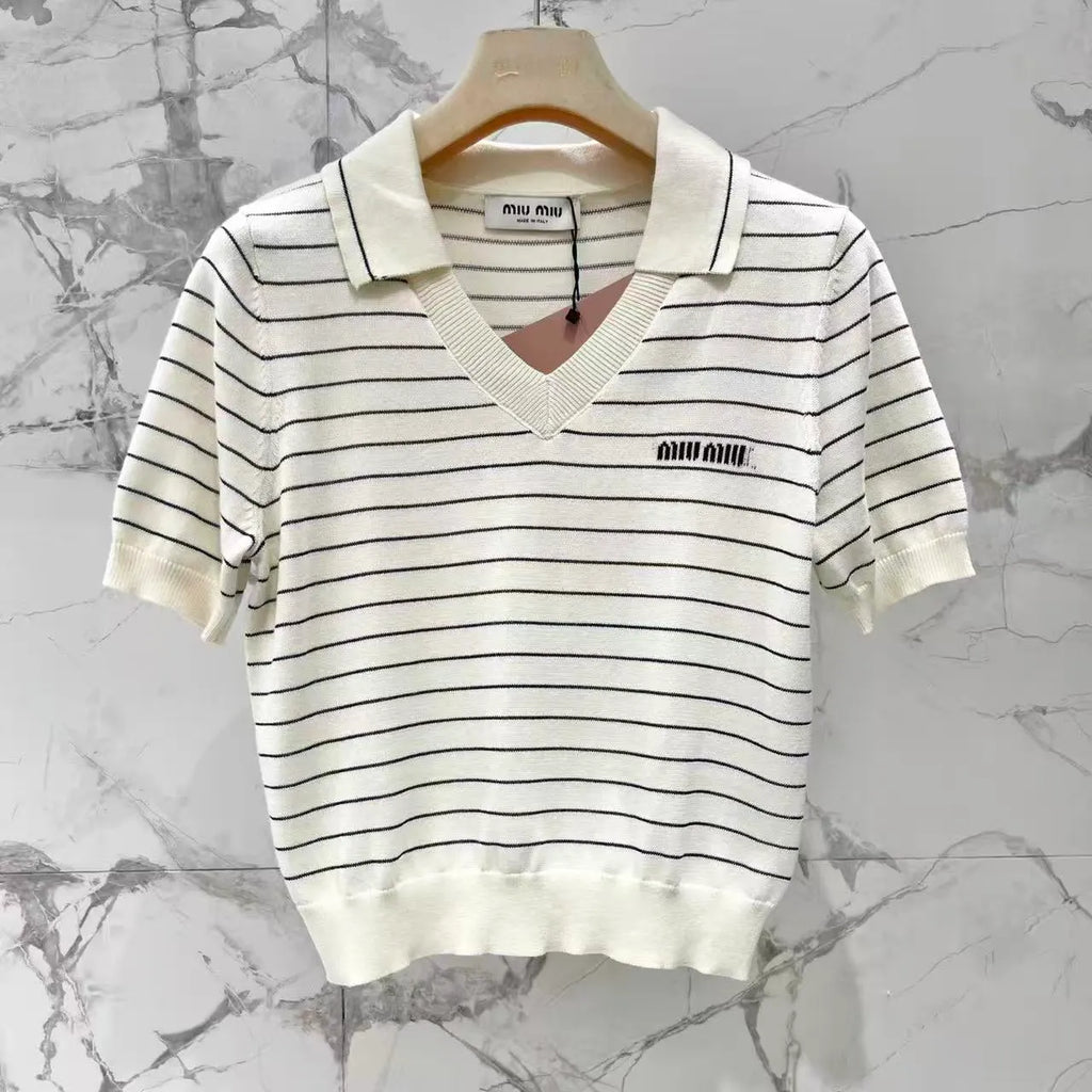 Color-Block Stripe Knit Top