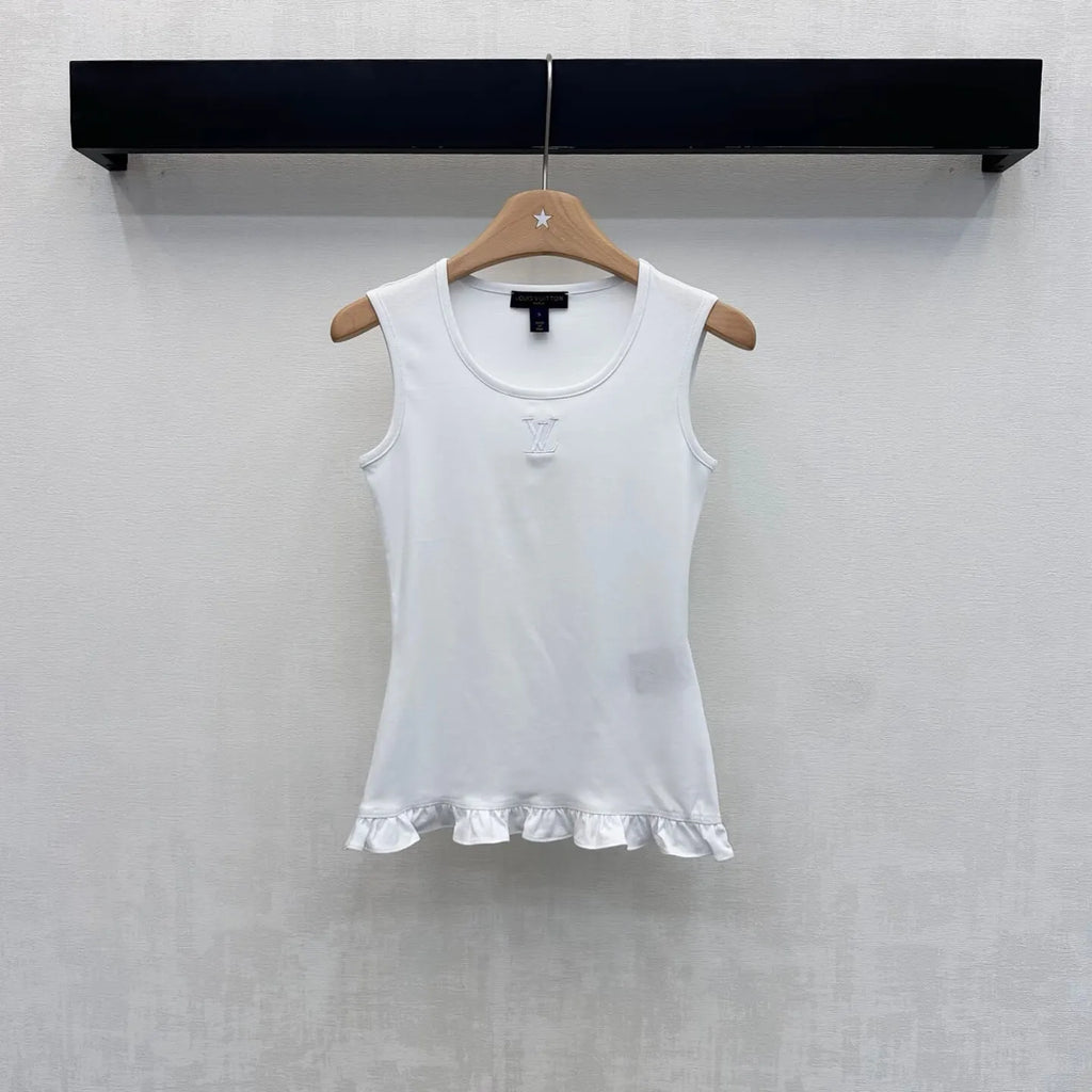 Ruffle Hem Sleeveless Tank Top