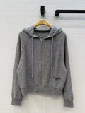 Cashmere Embroidered Hooded Jacket