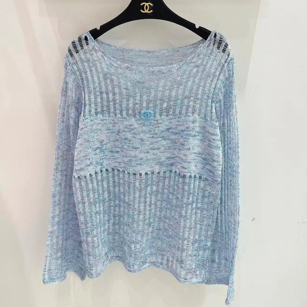 Vertical Mesh Knit Top