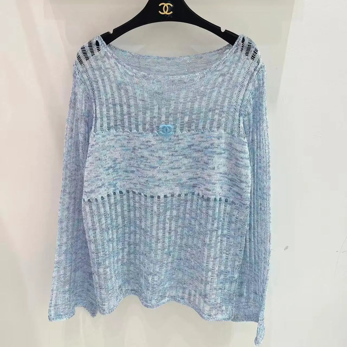 Vertical Mesh Knit Top
