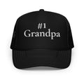 #1 Grandpa Embroidered Foam Trucker Hat White