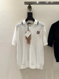 Preppy Collared Hollow Knit Top