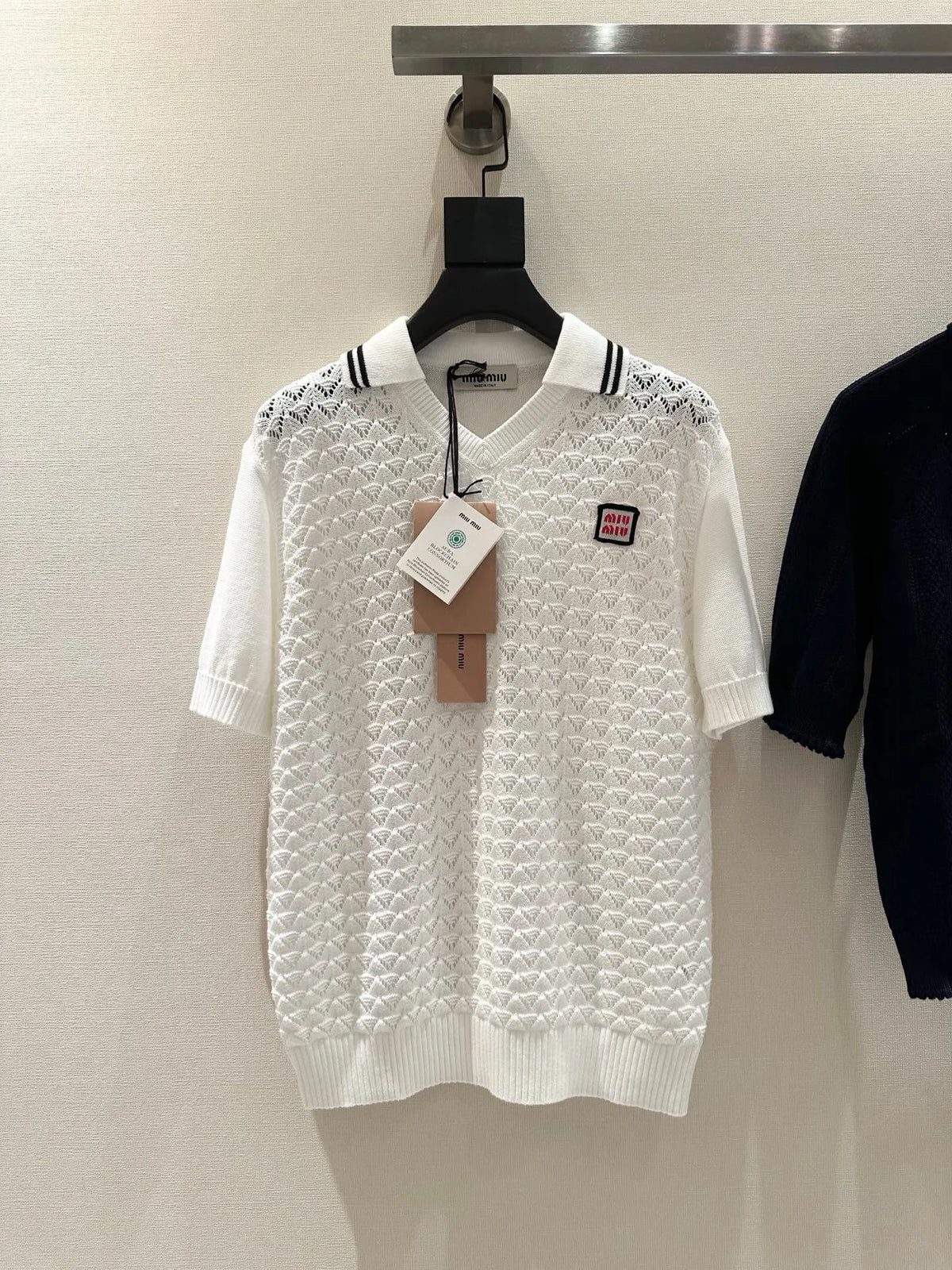 Preppy Collared Hollow Knit Top