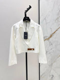 White Blazer and Yellow Skirt Set
