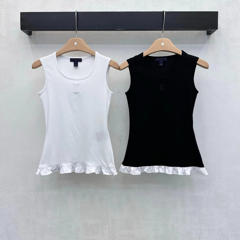 Ruffle Hem Sleeveless Tank Top