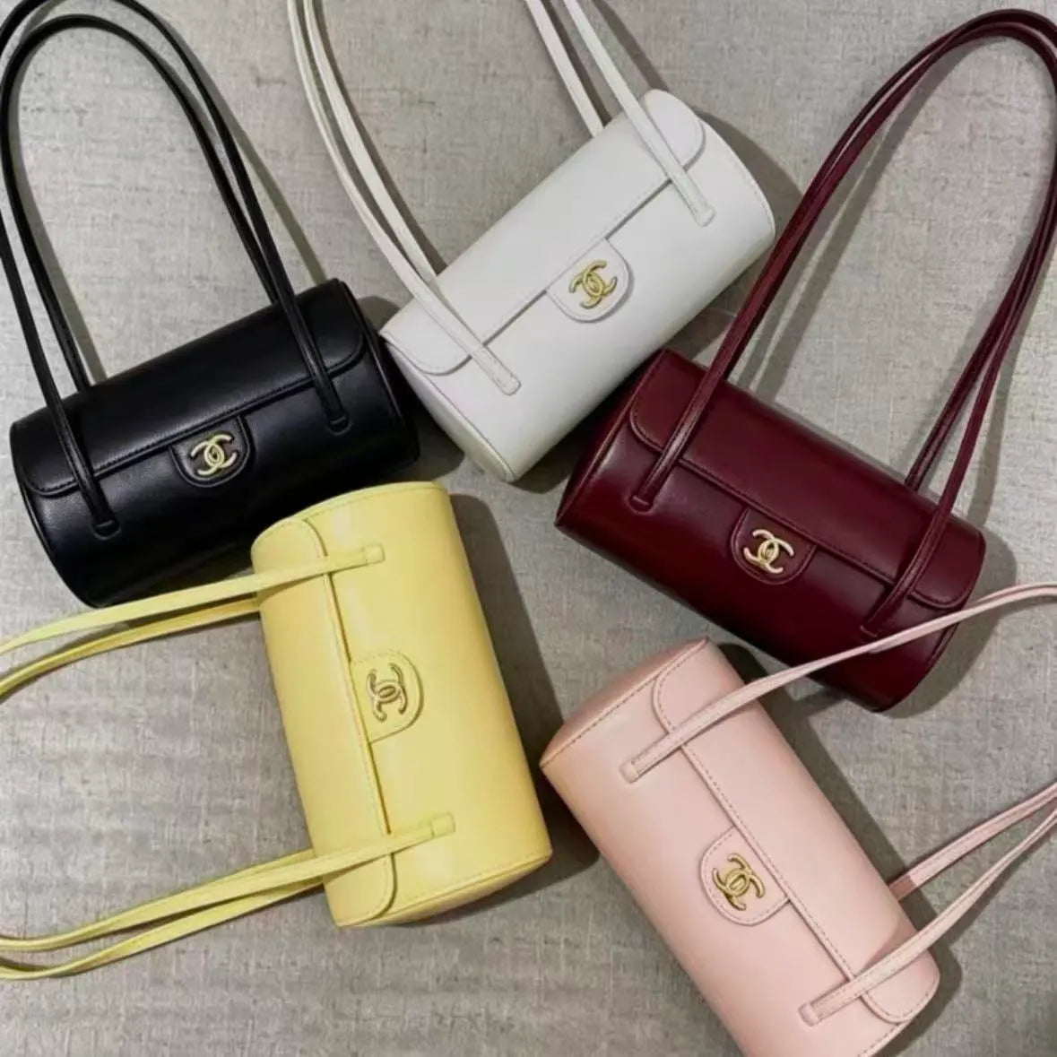 Gold Buckle Cylinder Bag