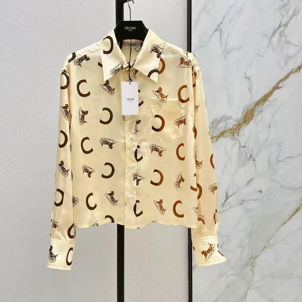 Satin Carriage Print Shirt