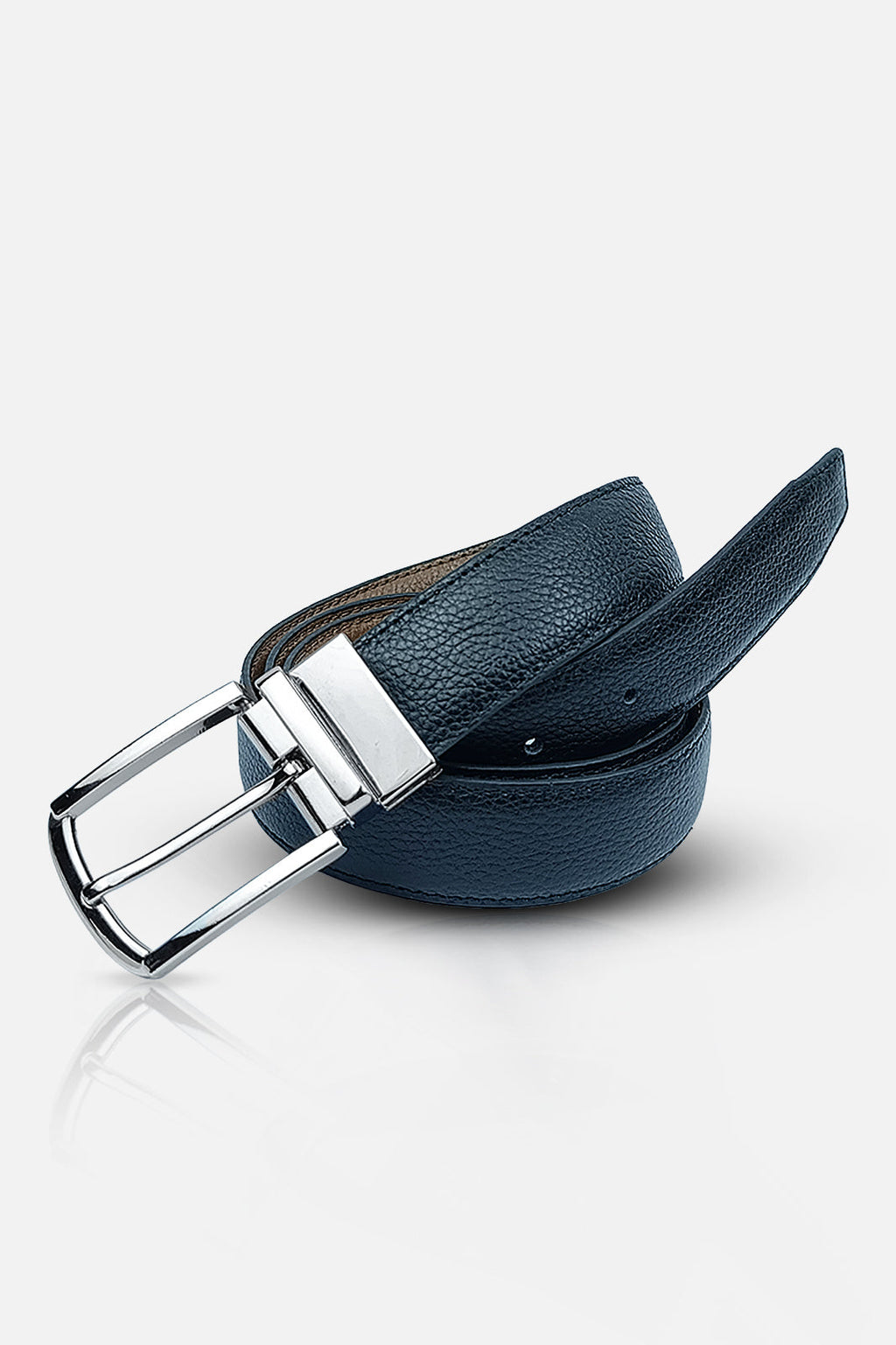 Tan Brown & Black Textured Reversable Belt
