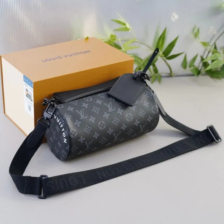 Fashion Print Cylindrical Crossbody Shoulder Bag
