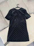 Rhinestone Velvet Mini Dress