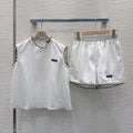 Label Patch Tank Top & Shorts Set