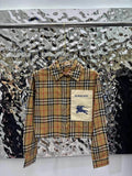 Vintage Check Cropped Long Shirt