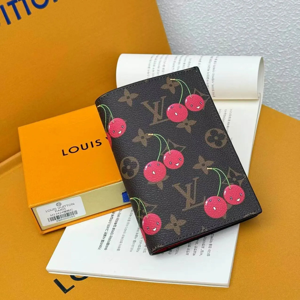 Cherry Pattern Long Wallet